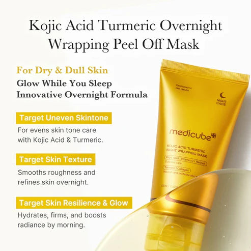 Glovaras™ Medicube - Kojic Acid Turmeric Night Wrapping Mask |  ميديكوب – قناع ليلي بالكوجيك أسيد والكركم